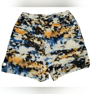 All In Motion Swim Trunks Small Blue & Orange Abstract Print Lined